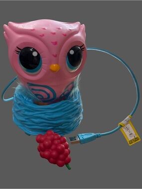 Pink Owl USB Night Light with Blue Nest
